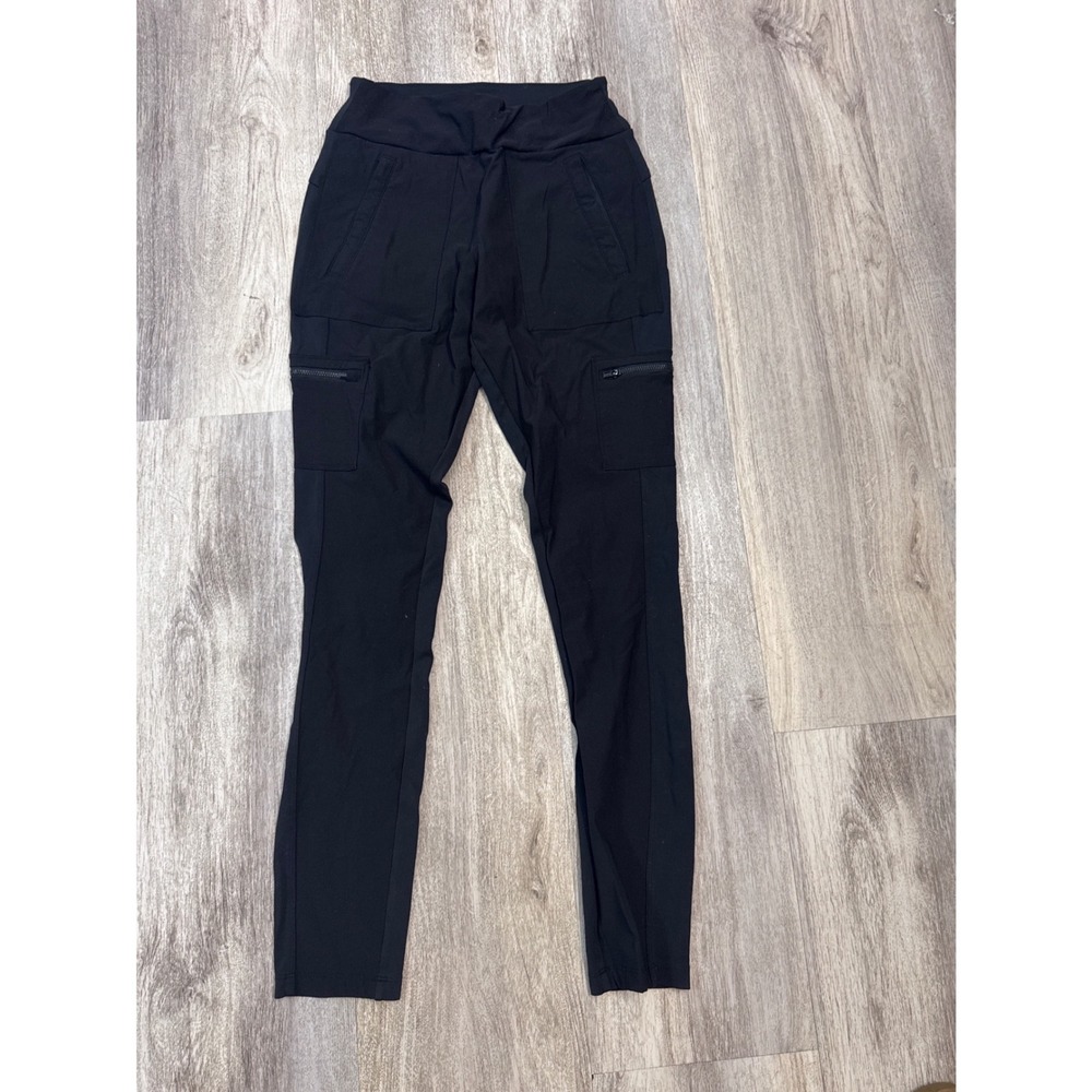 Athleta Headlands Hybrid Cargo Pants Black Womens 6T Tall Slim Hiking Utility - Picture 2 of 8